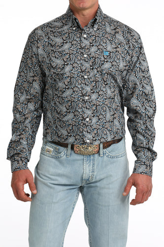 Pard's Western Shop Cinch Multi Color Paisley Print Button-Down Shirt for Men