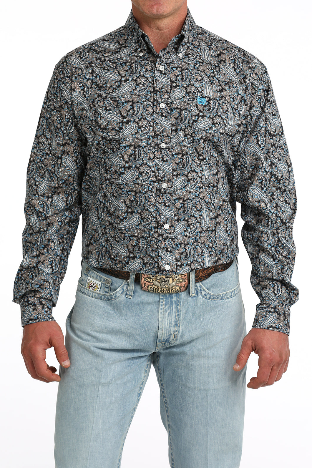 Pard's Western Shop Cinch Multi Color Paisley Print Button-Down Shirt for Men