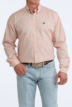 Pard's Western shop Cinch Men's Coral Geometric Print Button-Down Shirt