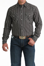Pard's Western Shop Cinch Men's Brown Stripe Print Modern Fit Western Snap Shirt