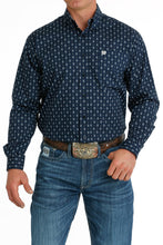 Pard's Western Shop Cinch Men's Navy Geometric Print Button-Down Shirt