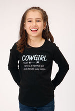 Pard's Western Shop Roper Apparel "Cowgirl Noun" Black Knit Long Sleeve Tee for Girls