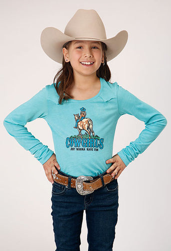 Pard's Western Shop Girls Roper Apparel Turquoise 
