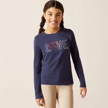 Pard's Western Shop Ariat Heather Navy "Love Horses" Long Sleeve T-Shirt for Girls