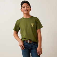 Ariat Army Green Bison Skull T-Shirt for Boys