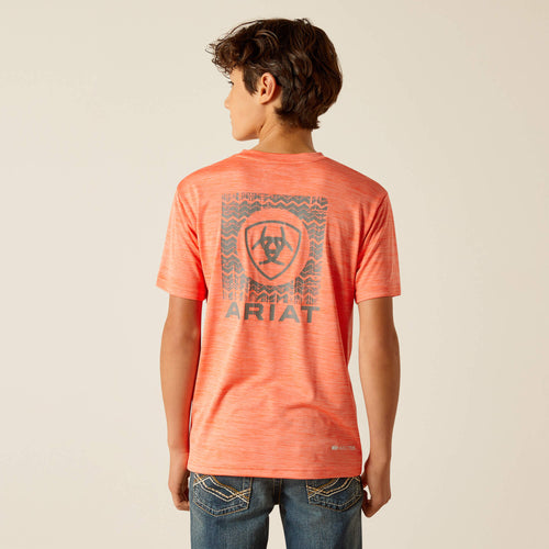 Pard's Western Shop Ariat Orange SW Shield Logo Charger Tee for Boys