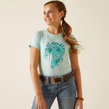 Pard's Western Shop Ariat Turquoise Floral Mosaic Horse Tee for Girls