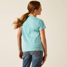 Ariat Turquoise "Little Friend" Horse with Bird Graphics Tee for Girls
