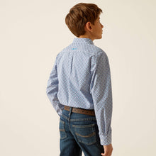 Ariat Boys Perry Blue Geometric Print Classic Fit Button-Down Shirt