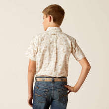 Ariat Edison Tan Desert Cowboys Print Short Sleeve Button-Down Classic Fit Shirt for Boys