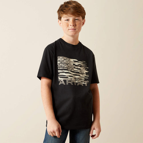 Pard's Western shop Ariat Freedom Flag Black T-Shirt for Boys