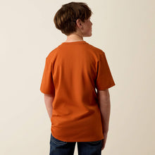 Ariat Boys Orange "Tuff As Leather" Bull Rider/Football Graphics T-Shirt