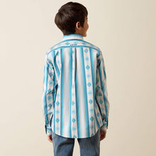 Ariat Boys Powers Blue/Grey Vertical Serape Print Button-Down Shirt