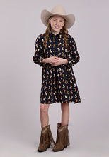 Pard's Western Shop Roper Apparel Girls Black Boot Print Dress