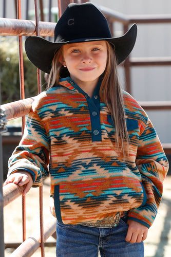 Pard's Western shop Cruel Girl Multi Color Southwest Print Polar Fleece Pullover