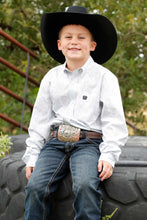 Pard's Western Shop Cinch Boys White/Gray Paisley Print Button-Down Shirt