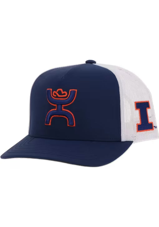 Pard's Western Shop University of Illinois Blue & White Ballcap with Blue/Orange Hooey