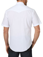 Wrangler Men's Solid White Short Sleeve Snap Western Shirt