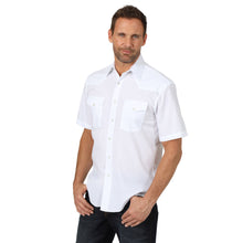 Pard's Western Shop Wrangler Men's Solid White Short Sleeve Snap Western Shirt