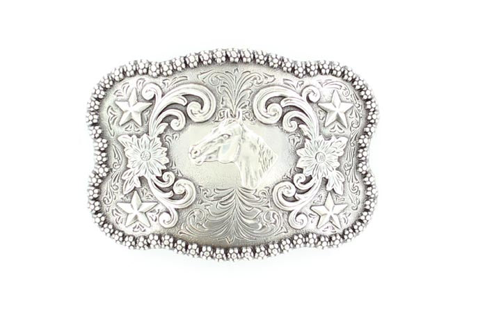 Pard's Western Shop Nocona Rectangle Horsehead Berry Edge Buckle