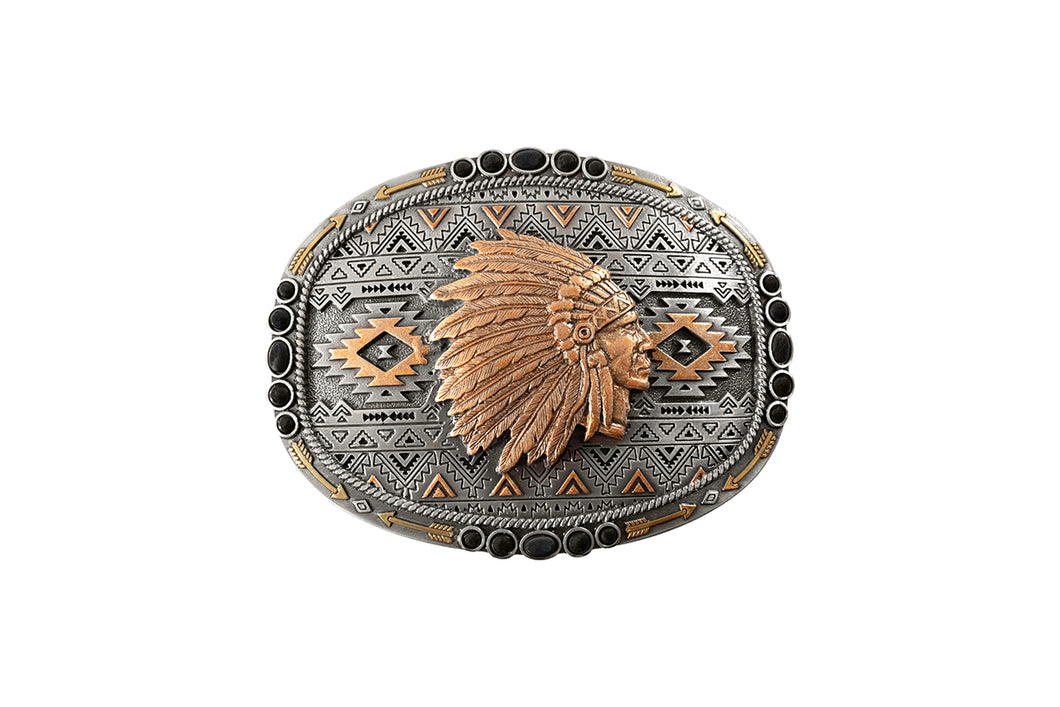 Pard's Western Shop Nocona Oval Indian Chief Buckle
