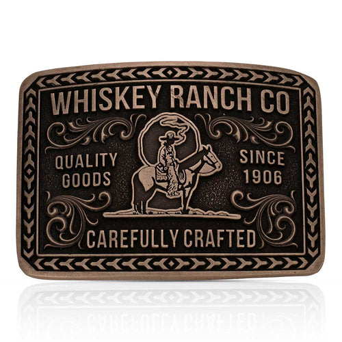Pard's Western Shop Montana Silversmiths Heritage Rider Whiskey Ranch Buckle