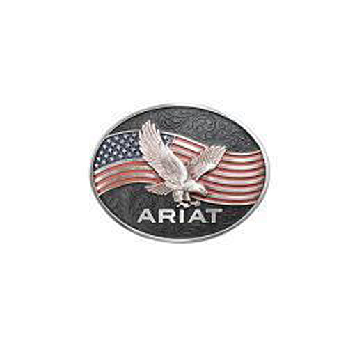 Pard's Western Shop Ariat Oval Eagle and American Flag Buckle
