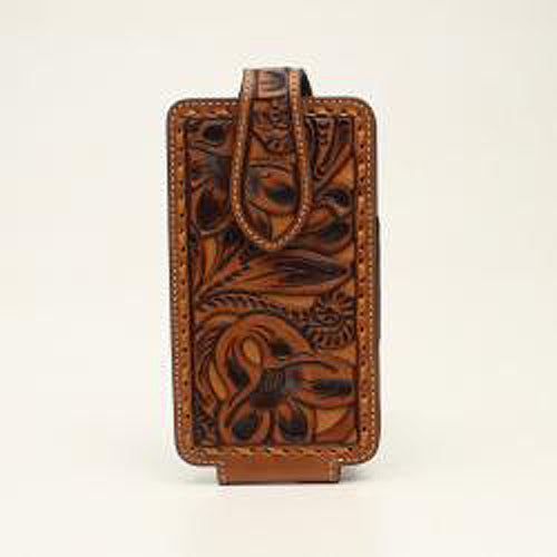 Pard's Western Shop Nocona Floral Embossed Leather Cell Phone Case