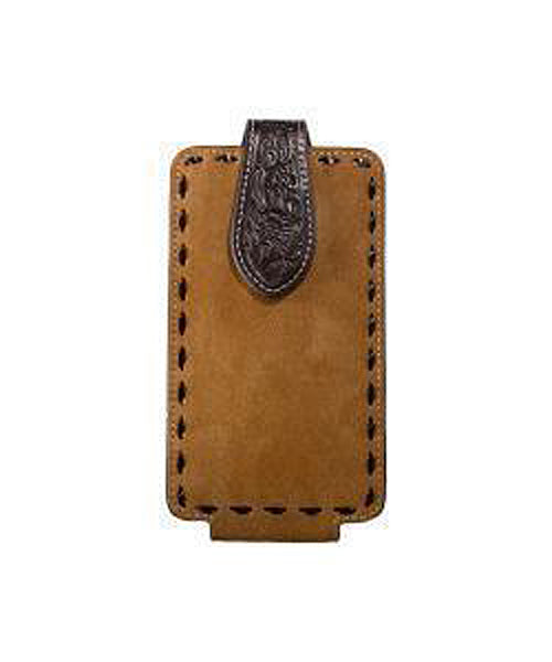 Pard's Western Shop Nocona Rough Out Leather Cell Phone Case with Buck Lace Edges