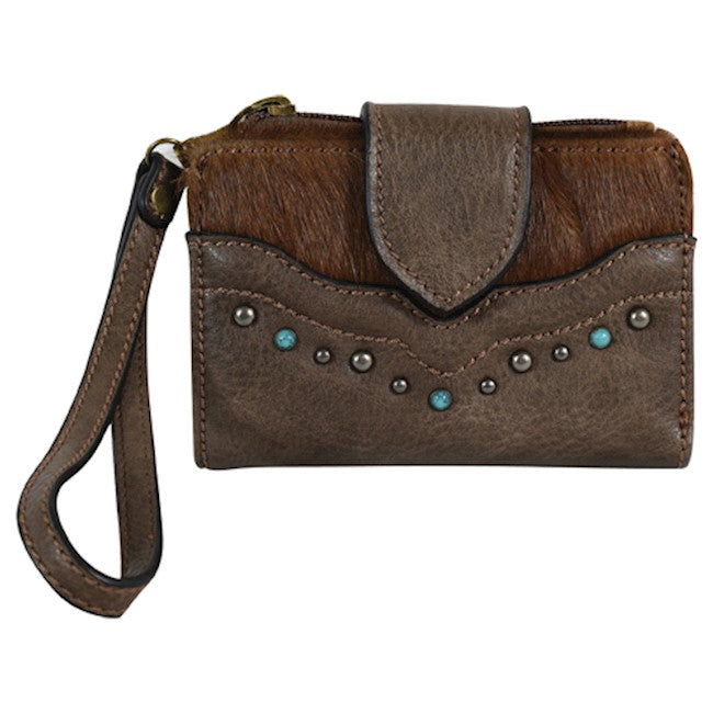 Pard's Western Shop Women's Tony Lama Brown Brindle Hide Wristlet Wallet