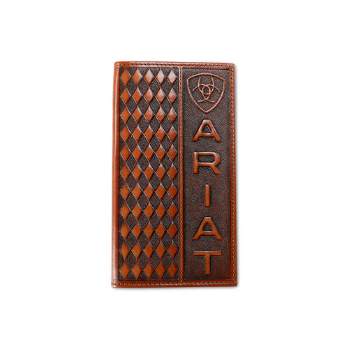 Pard's Western Shop Ariat Brown Diamond Embossed Rodeo Wallet