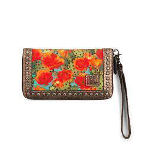 Pard's Western Shop Ariat Prickley Pear Cactus Print Clutch with Wristlet
