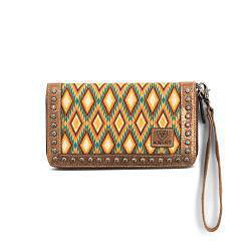 Pard's Western shop Ariat Multi Colored Diamond Print Wristlet Clutch
