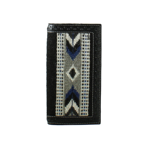 Pard's Western Shop 3D Black Rodeo Wallet with Fabric Arrow Design Inlay