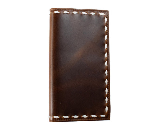 Pard's Western Shop 3D Smooth Brown Rodeo Wallet with Buck Laced Edges
