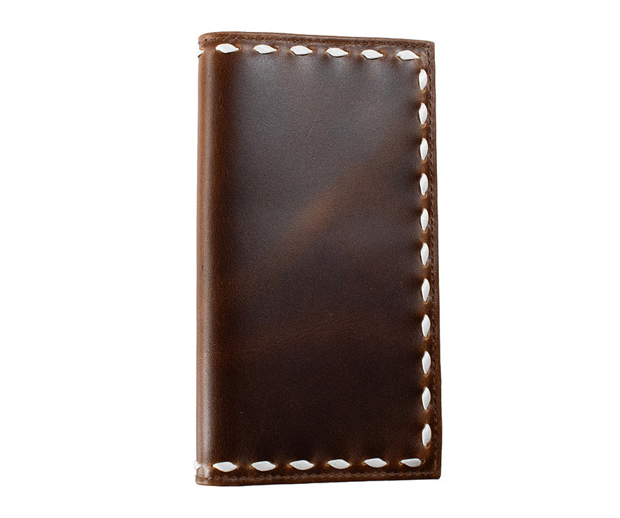 Pard's Western Shop 3D Smooth Brown Rodeo Wallet with Buck Laced Edges