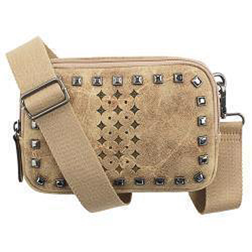 Pard's Western Shop Angel Ranch Beige Melody Belt Bag with Lazer Cut Diamonds & Metal Accents