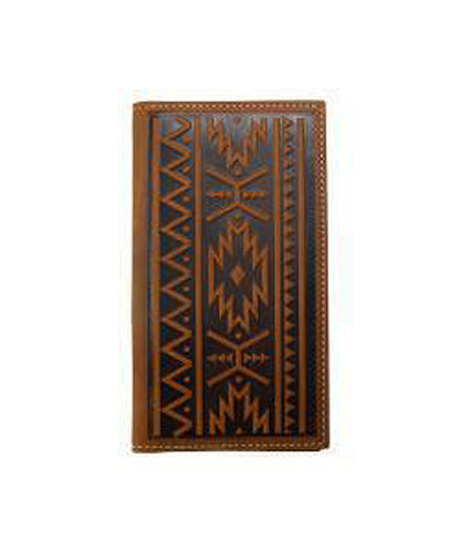Pard's Western Shop Nocona Brown Southwest Embossed Rodeo Wallet