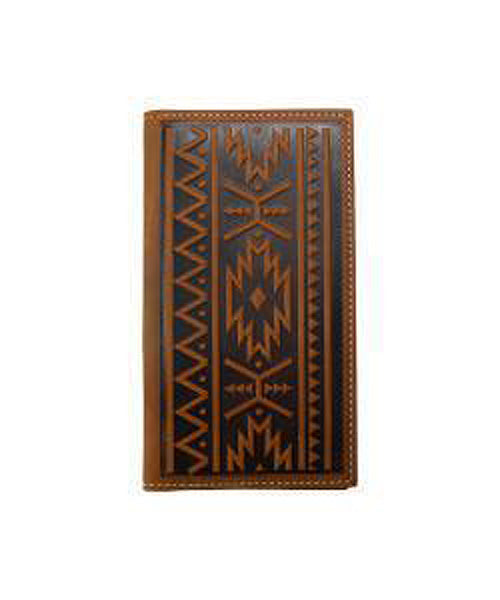 Pard's Western Shop Nocona Brown Southwest Embossed Rodeo Wallet