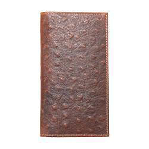 Pard's Western Shop Nocona Brown Ostrich Print Rodeo Wallet