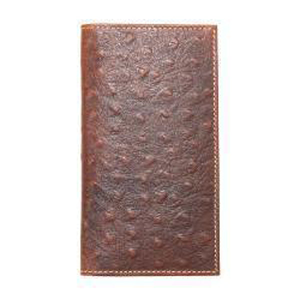 Pard's Western Shop Nocona Brown Ostrich Print Rodeo Wallet