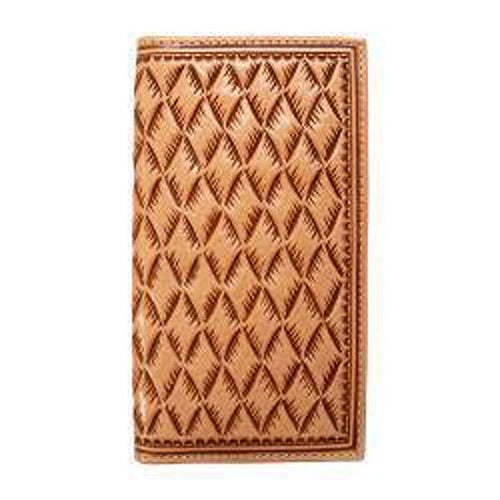 Pard's Western Shop Nocona Natural Large Basket Weave Embossed Rodeo Wallet
