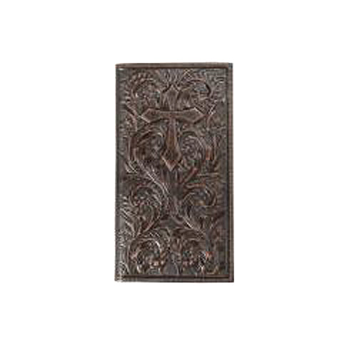 Nocona Brown Cross Embossed Rodeo Wallet