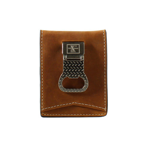 Pard's Western Shop M&F Western Products HDX Medium Brown Aged Bark Wallet with Money Clip