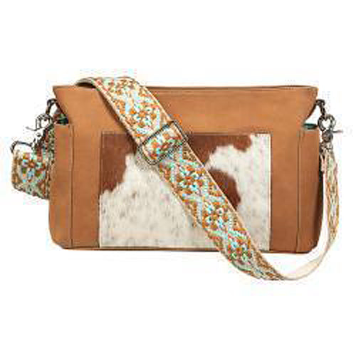 Pard's Western Shop Nocona Tan with Calf Hair Faith Conceal Carry Satchel