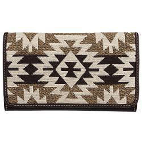 Pard's Western Shop Nocona Brown/White Southwest Design Tessa Wallet