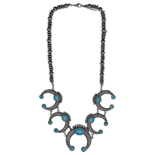 Pard's western Shop  Justin Naja Necklace with Turquoise Colored Stones