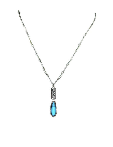 Pard's Western Shop Justin Turquoise Colored Oval Pendant Necklace