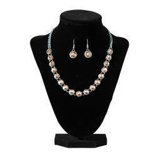 Pard's Western Shop Blazin Roxx Pink Stone Necklace & Earring Set