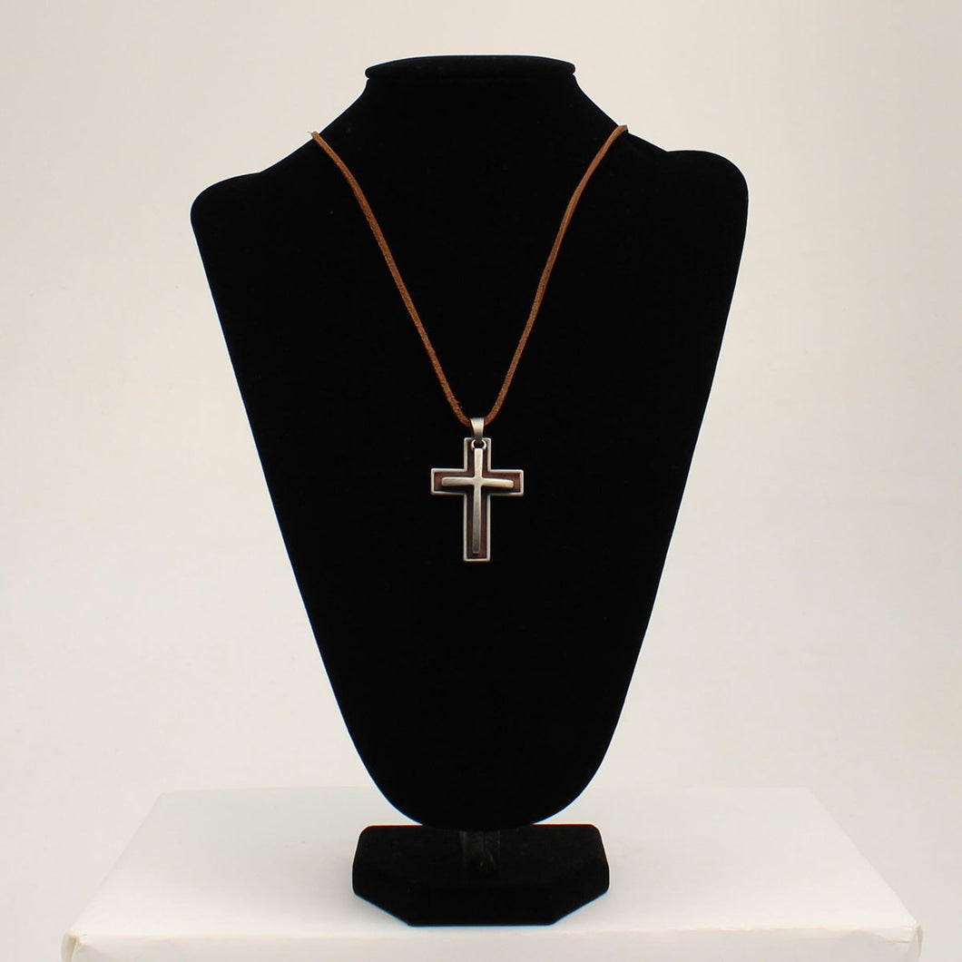 JSJOY Cross Necklace for Men Boys Black Silver Mens Cross Necklaces St –  JSJOY Fashion